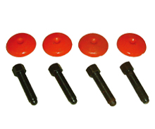 Levelling screw and plate